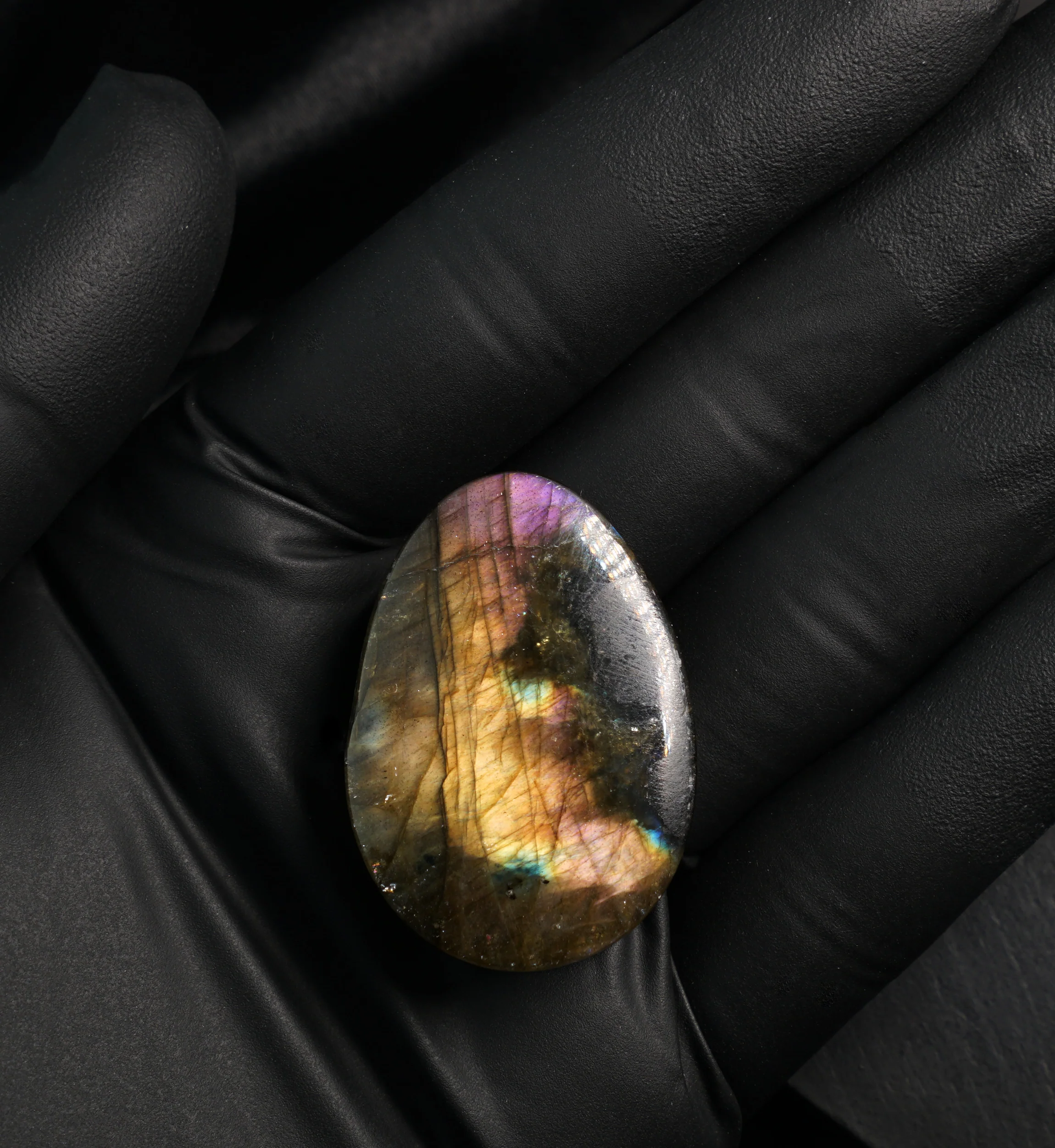 Labradorite Teardrop Stone Plugs 1 & 1/8" (28mm) Version 2 - Image 5