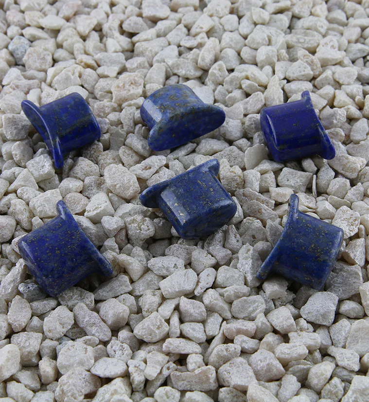 Lapis Lazuli Stone Oval Labret Plug - Image 4