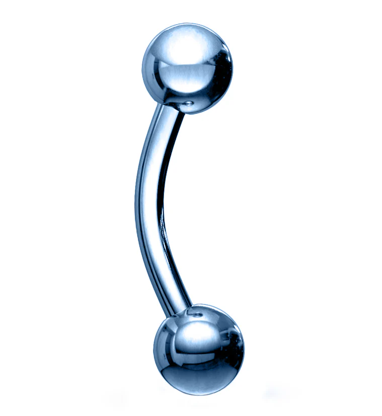 Light Blue PVD Plated Curved Barbell