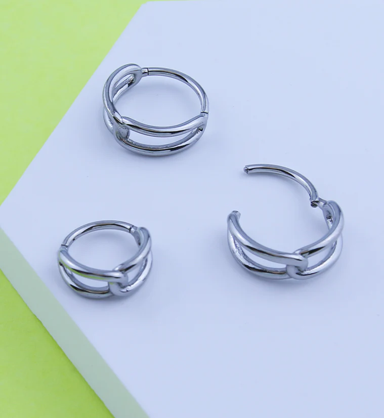 Linked Stainless Steel Hinged Segment Ring - Image 2