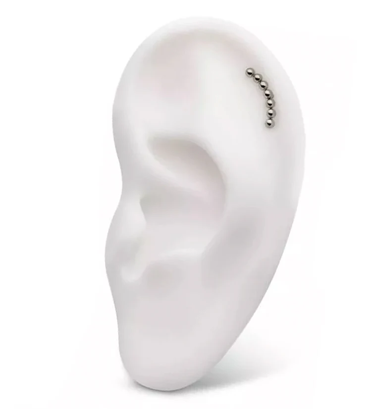 Beaded Arch Titanium Internally Threaded Labret - Image 3