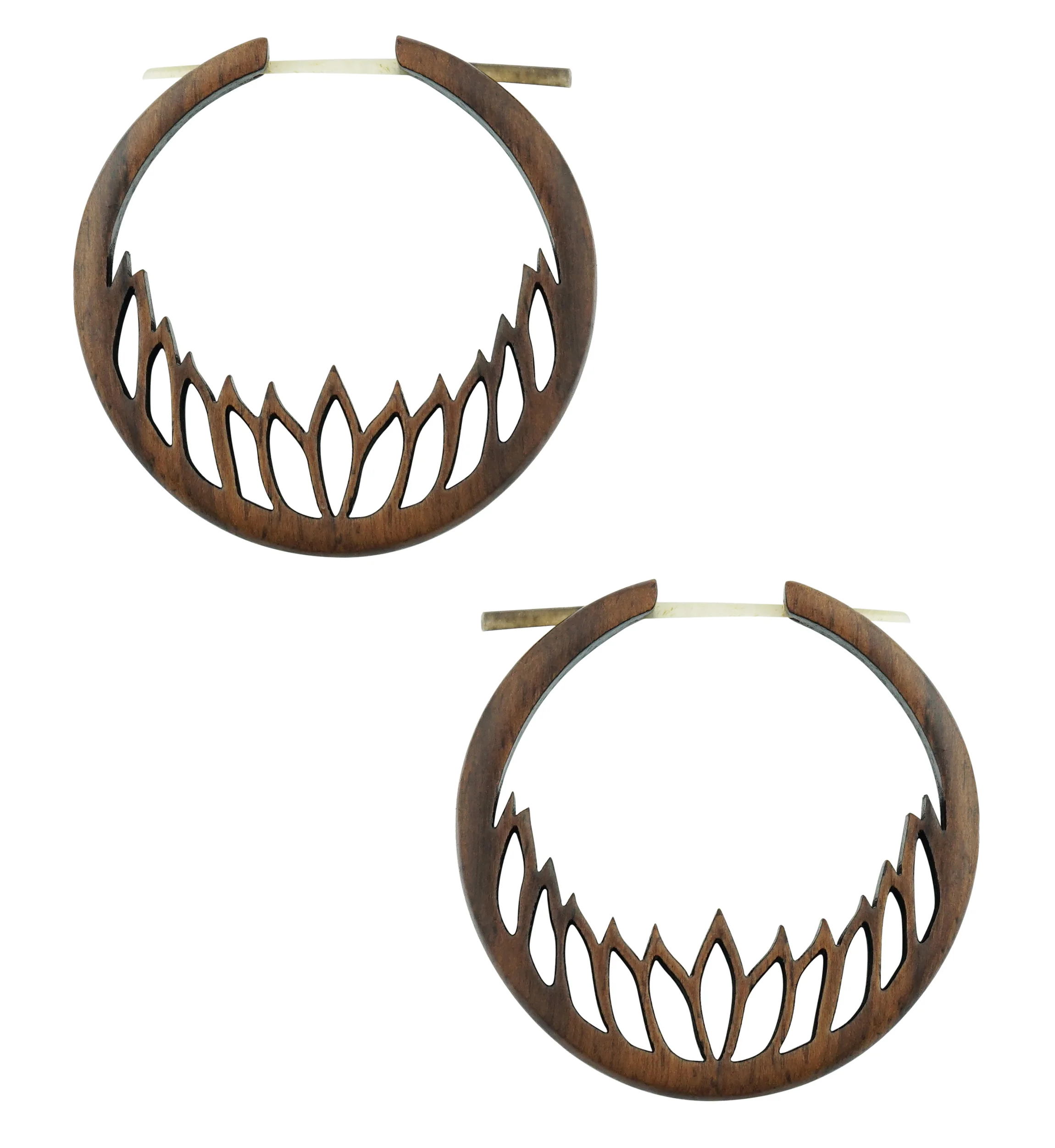 Loom Hoop Wood Earrings
