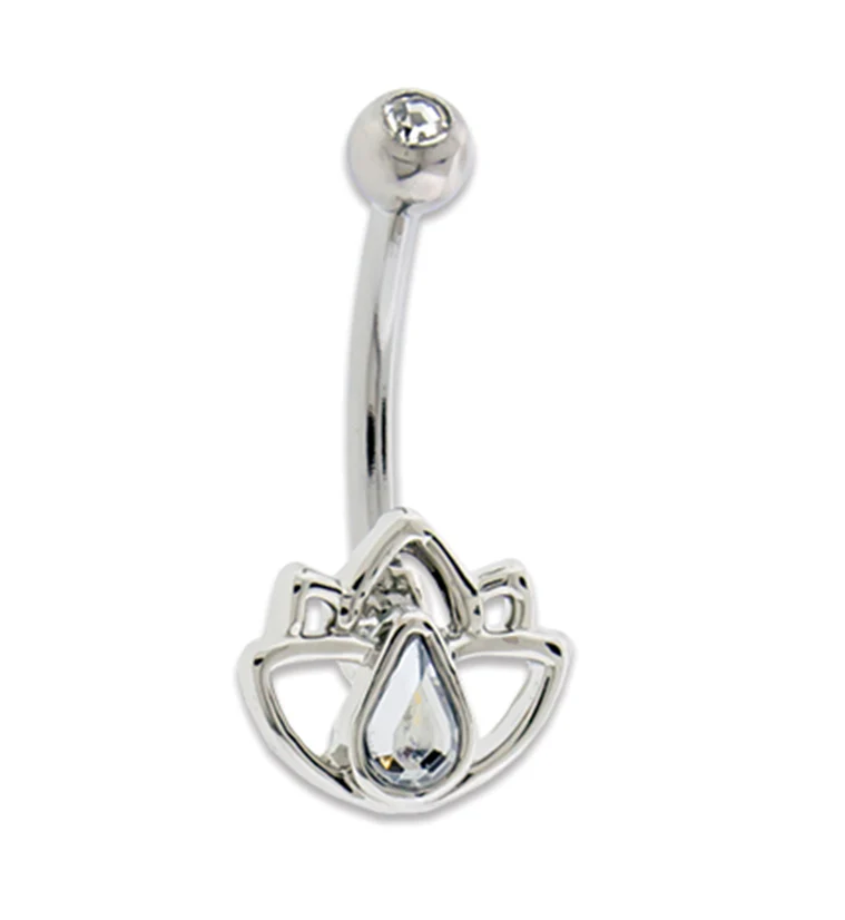 Lotus CZ Curved Barbell