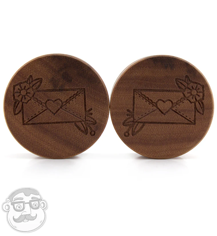 Love Letter Engraved Saba Wood Plugs - Image 6