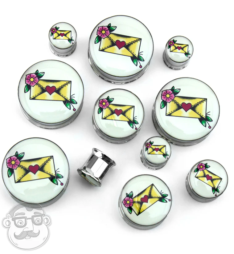 Love Letter Tattoo Steel Plugs - Image 3