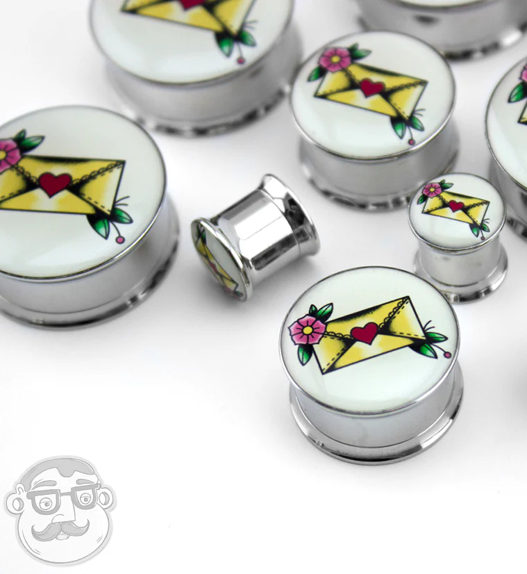 Love Letter Tattoo Steel Plugs - Image 4