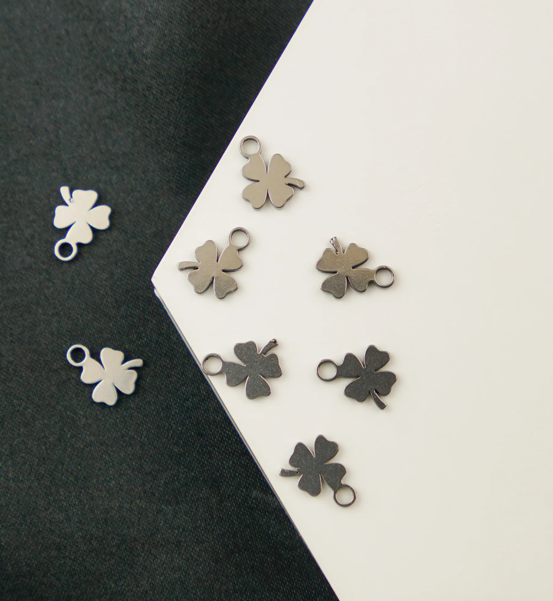 Lucky Clover Stainless Steel Charm - Image 2
