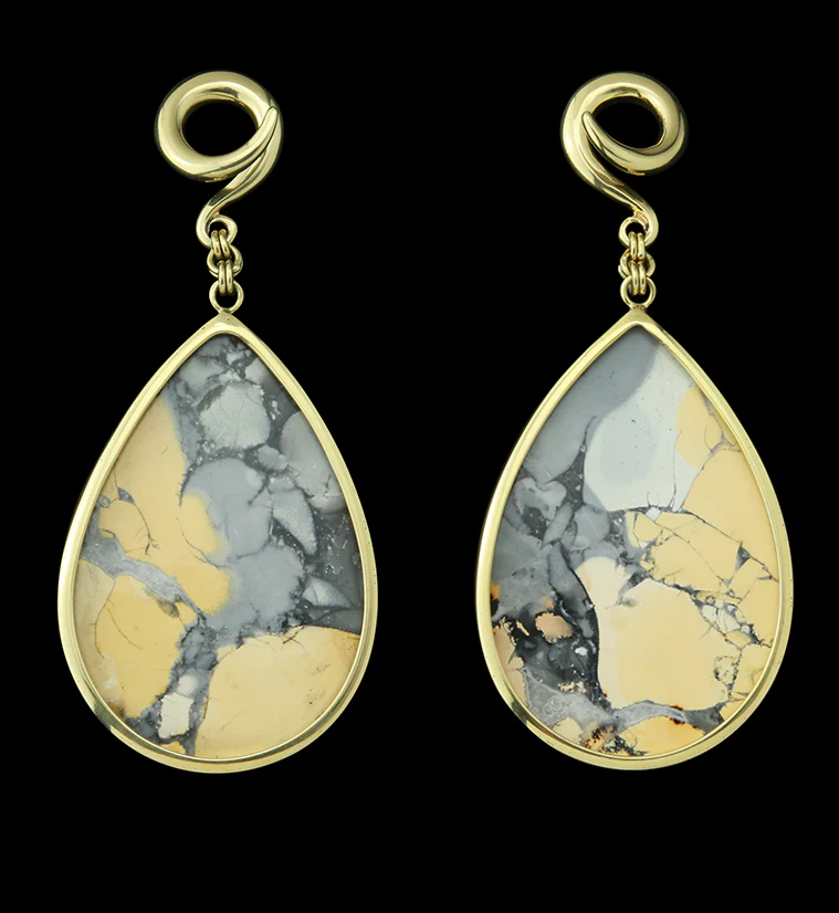 Maligano Stone Teardrop Brass Ear Weights - Image 2