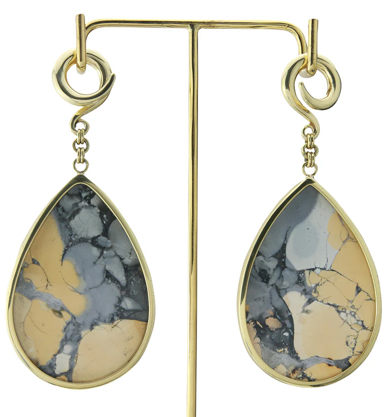 Maligano Stone Teardrop Brass Ear Weights - Image 5