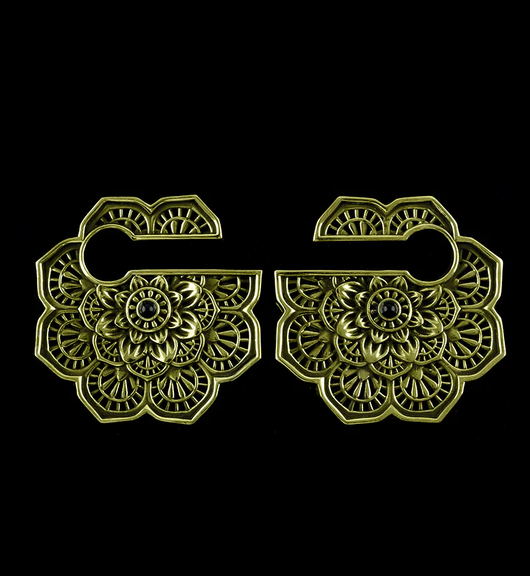 Mandala Flower Brass Ear Weights - Image 4