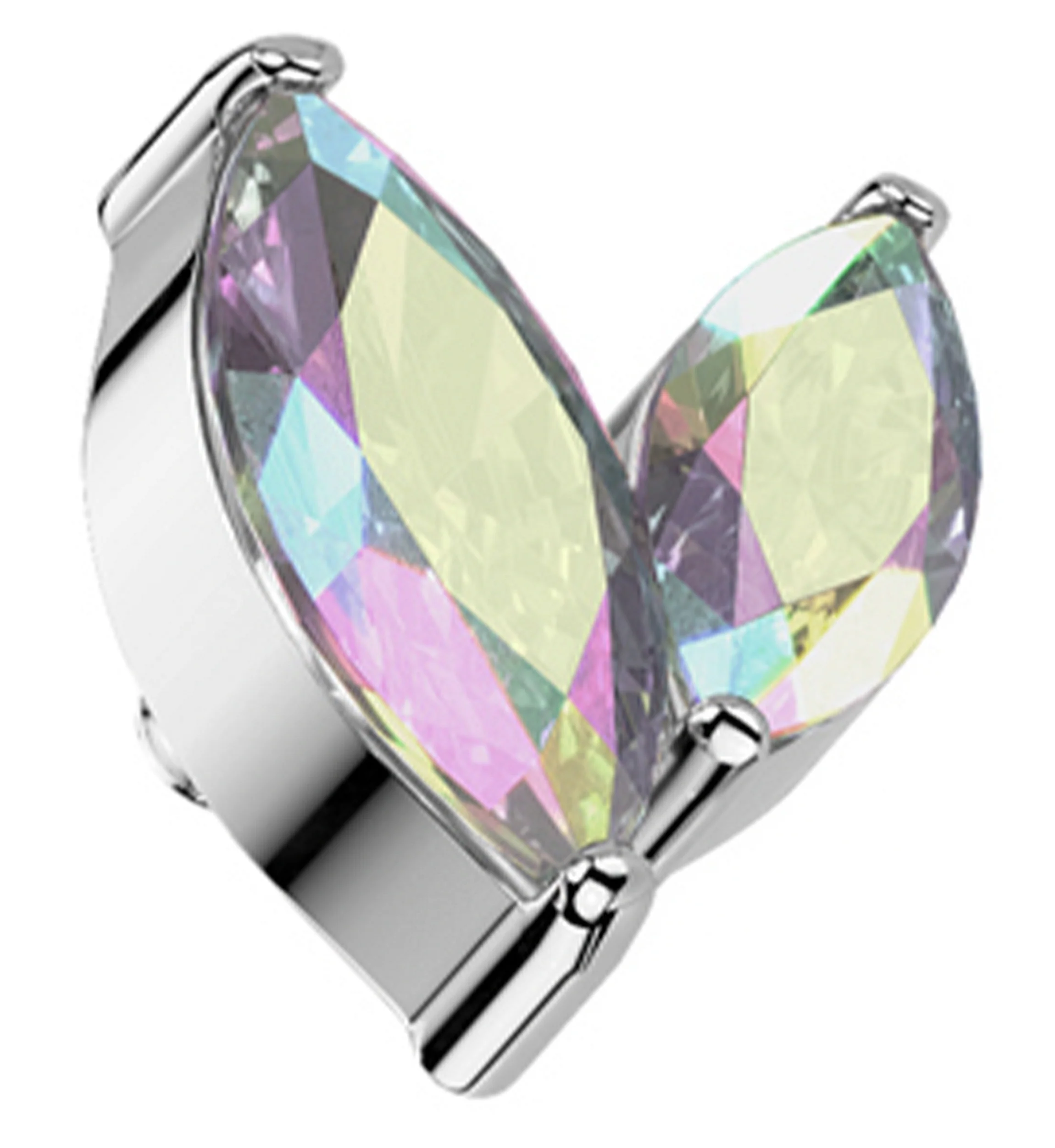 Marquise Frond Rainbow Aurora Titanium Internally Threaded Top