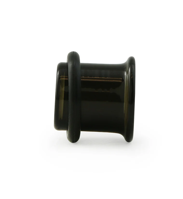 Midnight Black Glass Tunnel Plugs - Single Flare - Image 4