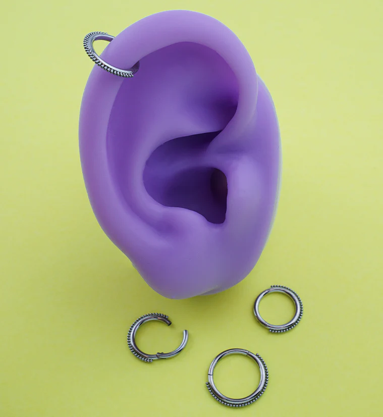 Mini Bead Stainless Steel Hinged Segment Ring - Image 2