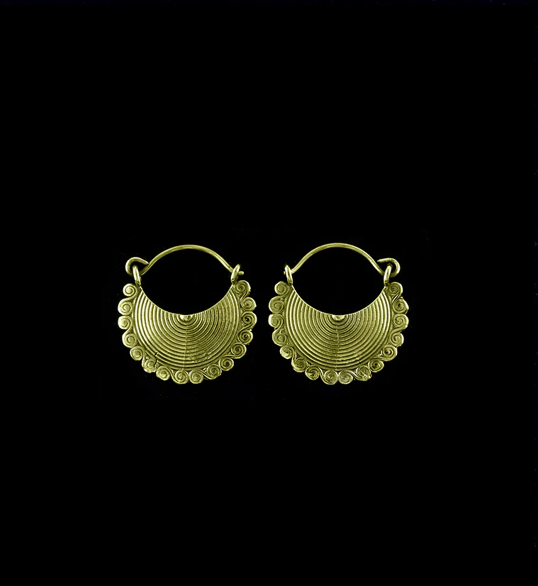 Mini Hypotonic Coil Brass Plug Hoops