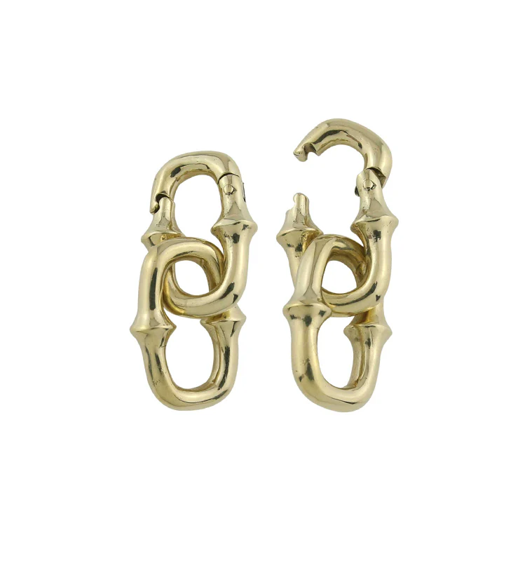 Mini OG Chain Double Link Brass Ear Weights - Image 4