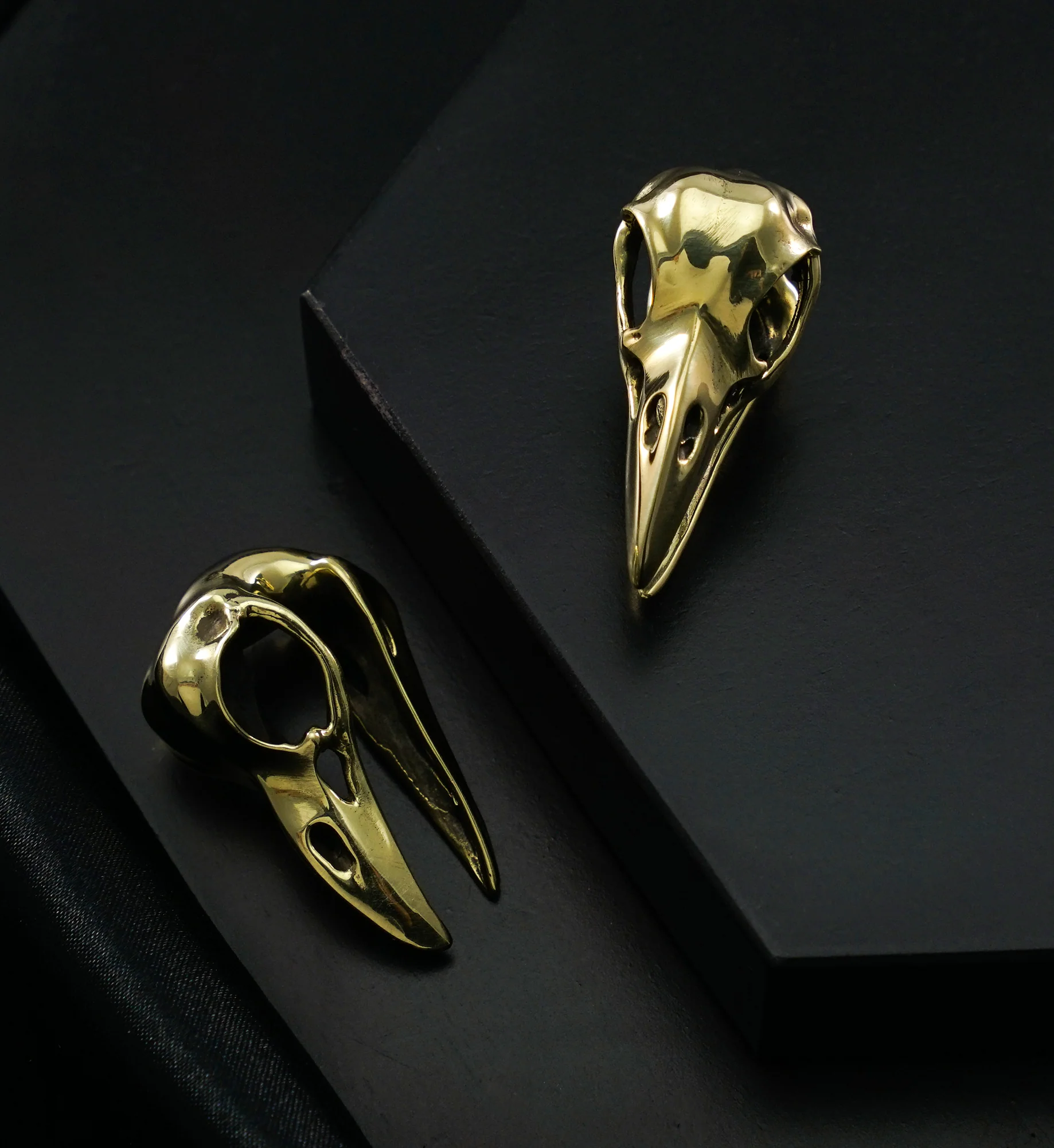 Mini Raven Brass Ear Weights - Image 2