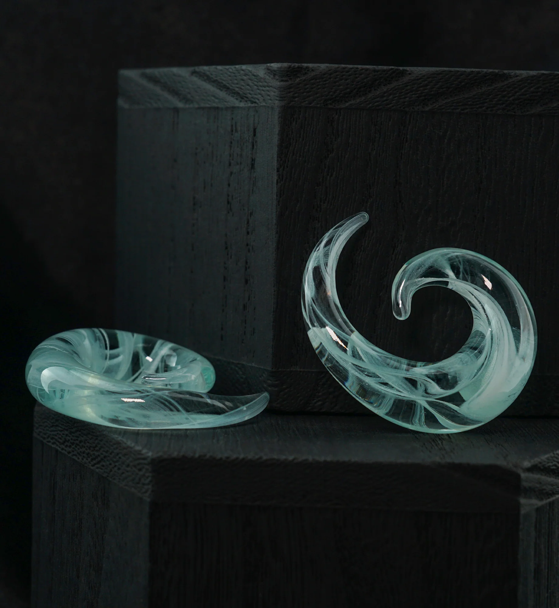 Mint Swirl Glass Spirals - Image 2