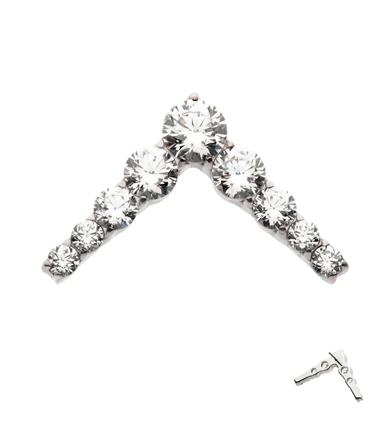 Mount Clear CZ Threadless Titanium Top