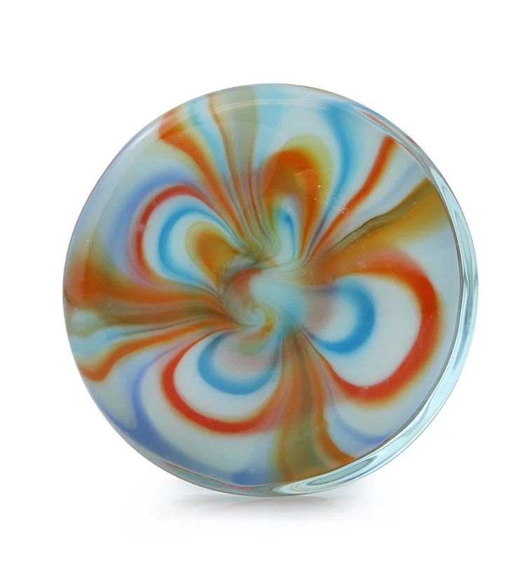 Multi Chroma Swirl Glass Double Flare Plugs - Image 3