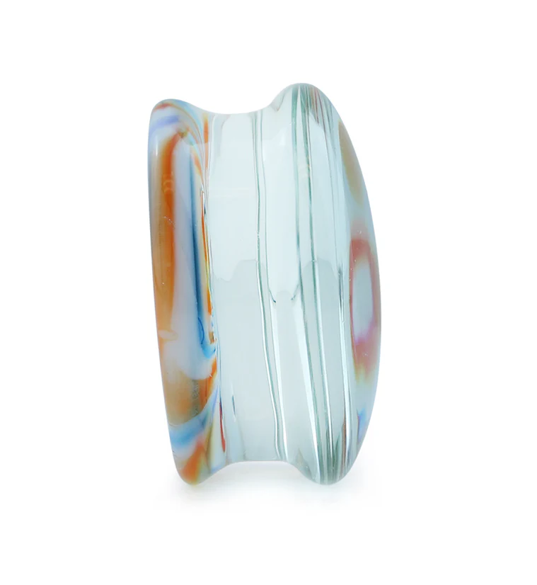 Multi Chroma Swirl Glass Double Flare Plugs - Image 4