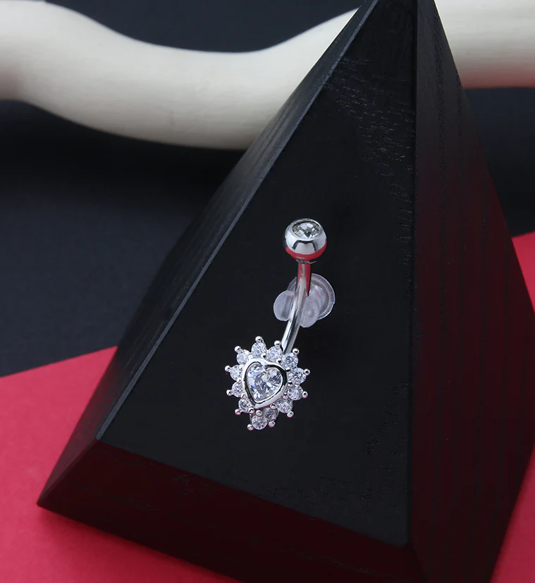 Multi CZ Heart Bundle Belly Ring - Image 2