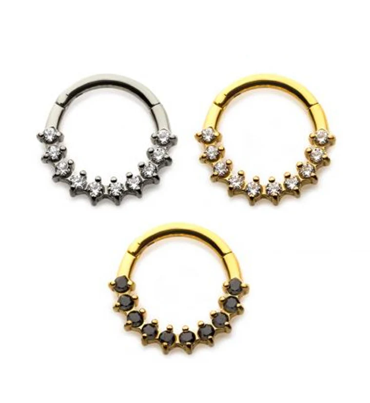 Multi Prong CZ Hinged Segment Ring - Image 2