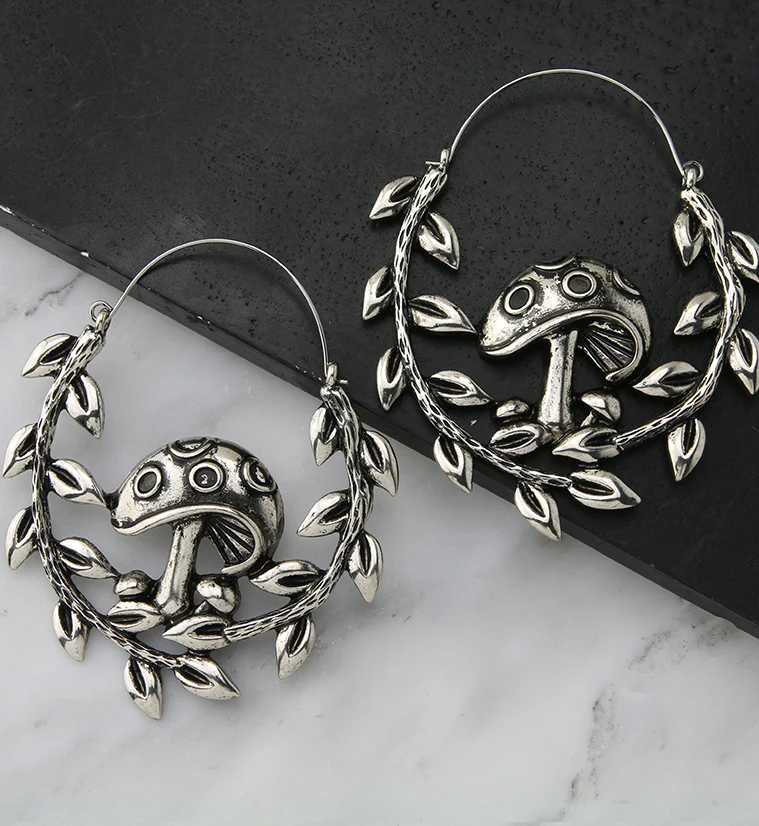 Mushroom Vine Plug Hoops - Image 2