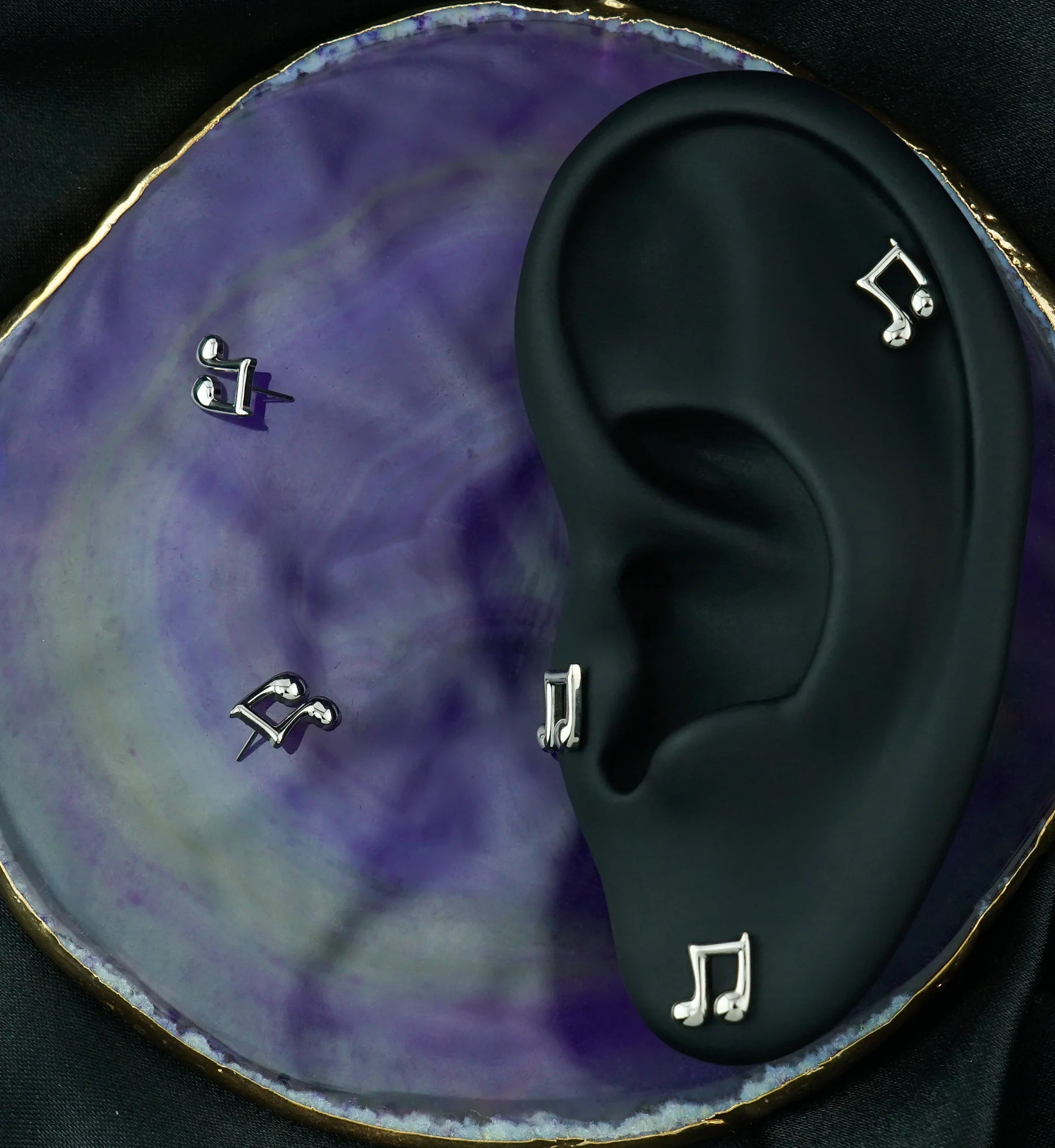 Music Note Titanium Threadless Top - Image 2