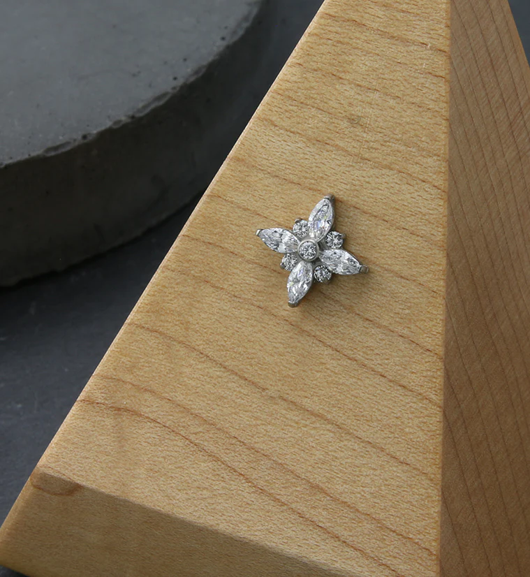 North Star CZ Threadless Titanium Top - Image 2
