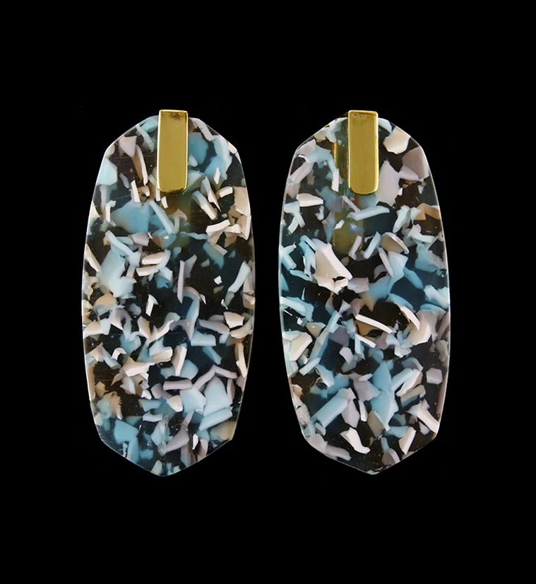 Oblate Blue Freckle Hangers