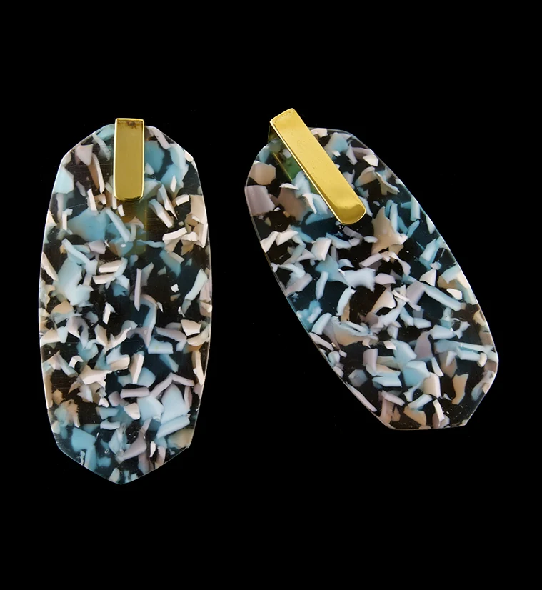 Oblate Blue Freckle Hangers - Image 2