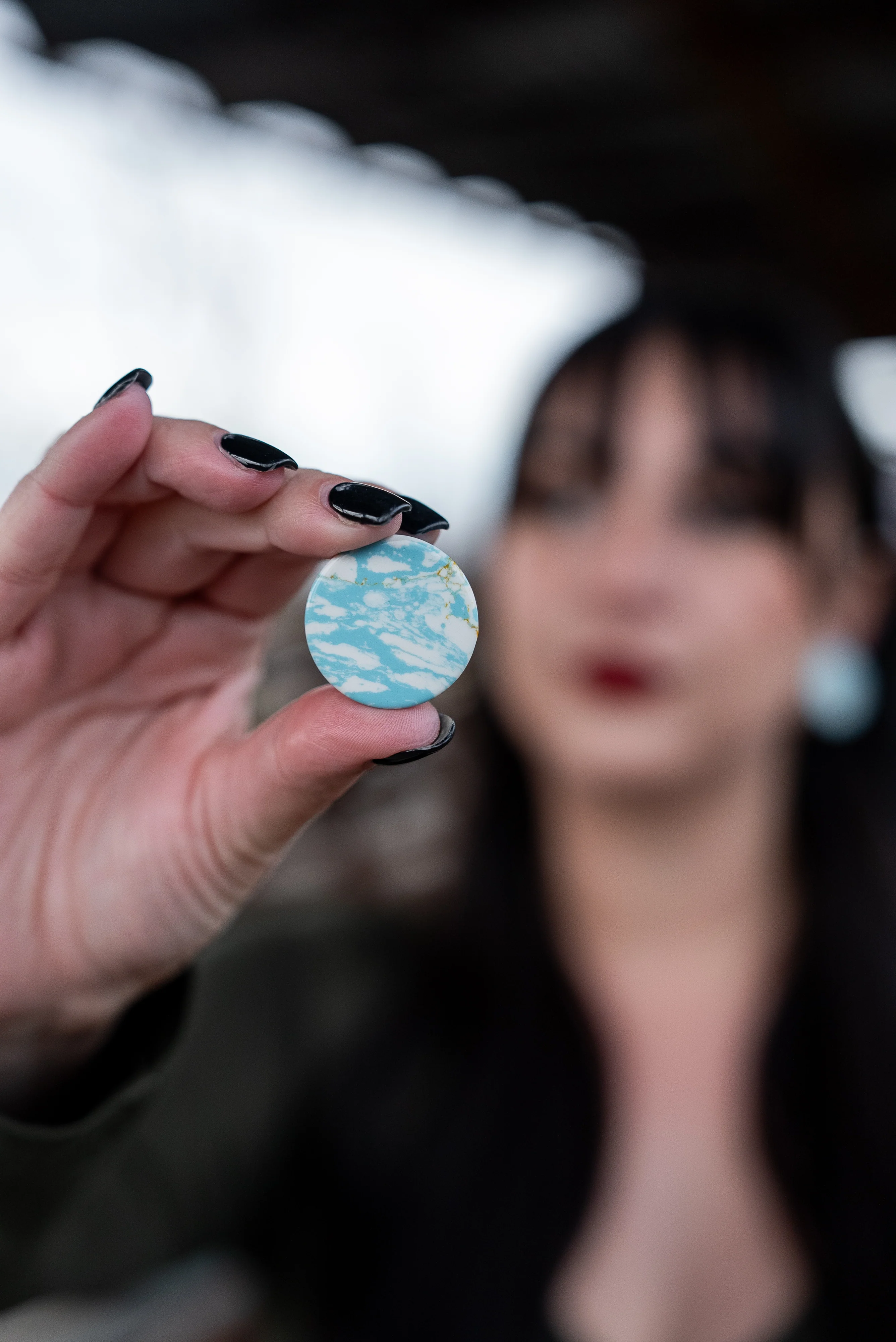 Ocean Howlite Stone Mayan Flare Plugs - Image 9