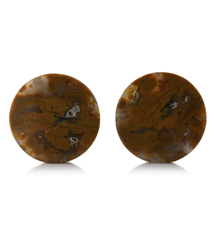 Ocean Jasper Stone Plugs 1 & 1/4" (32.2mm) Version 3