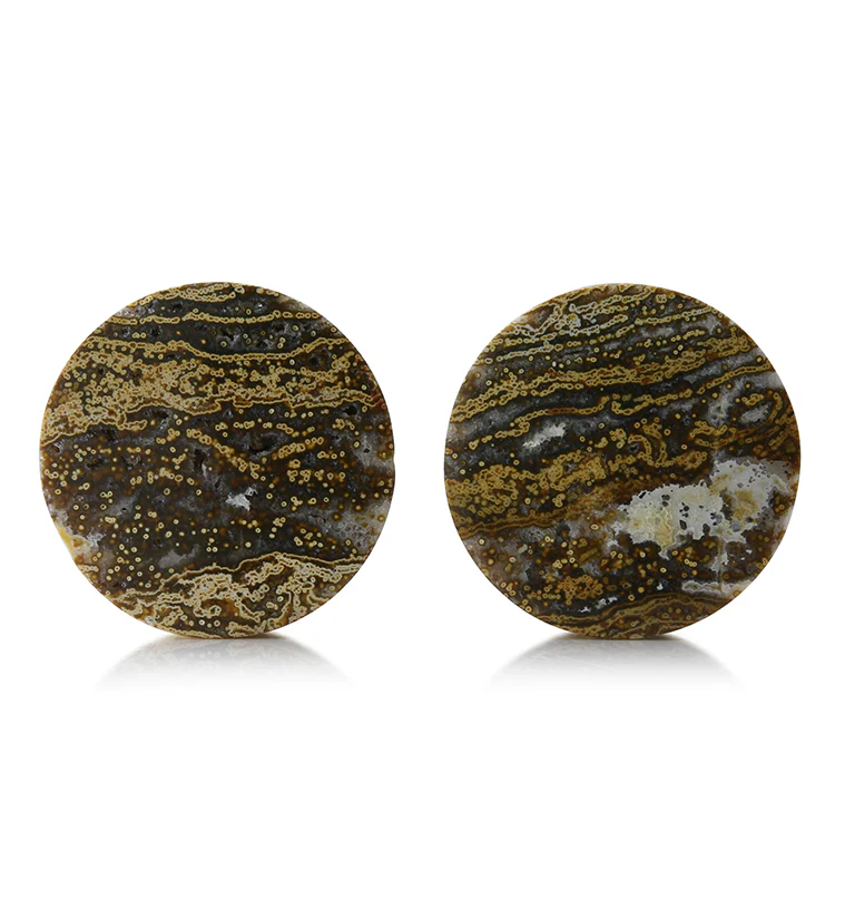 Ocean Jasper Stone Plugs 1 & 1/4" (32mm) Version 2