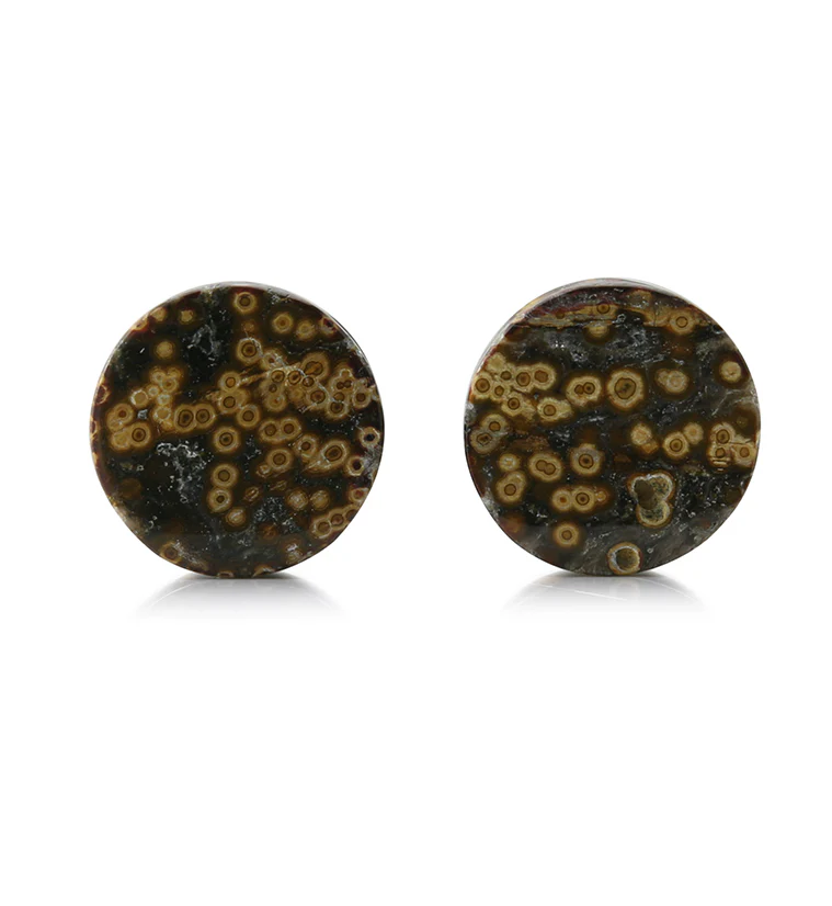 Ocean Jasper Stone Plugs 5/8" (16mm) Version 3
