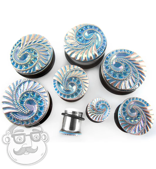 Ocean Swirl Steel Plugs - Image 3