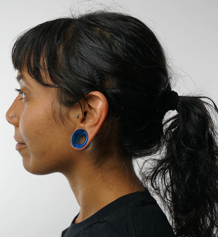 Oceano Blue Glass Tunnel Plugs - Image 3