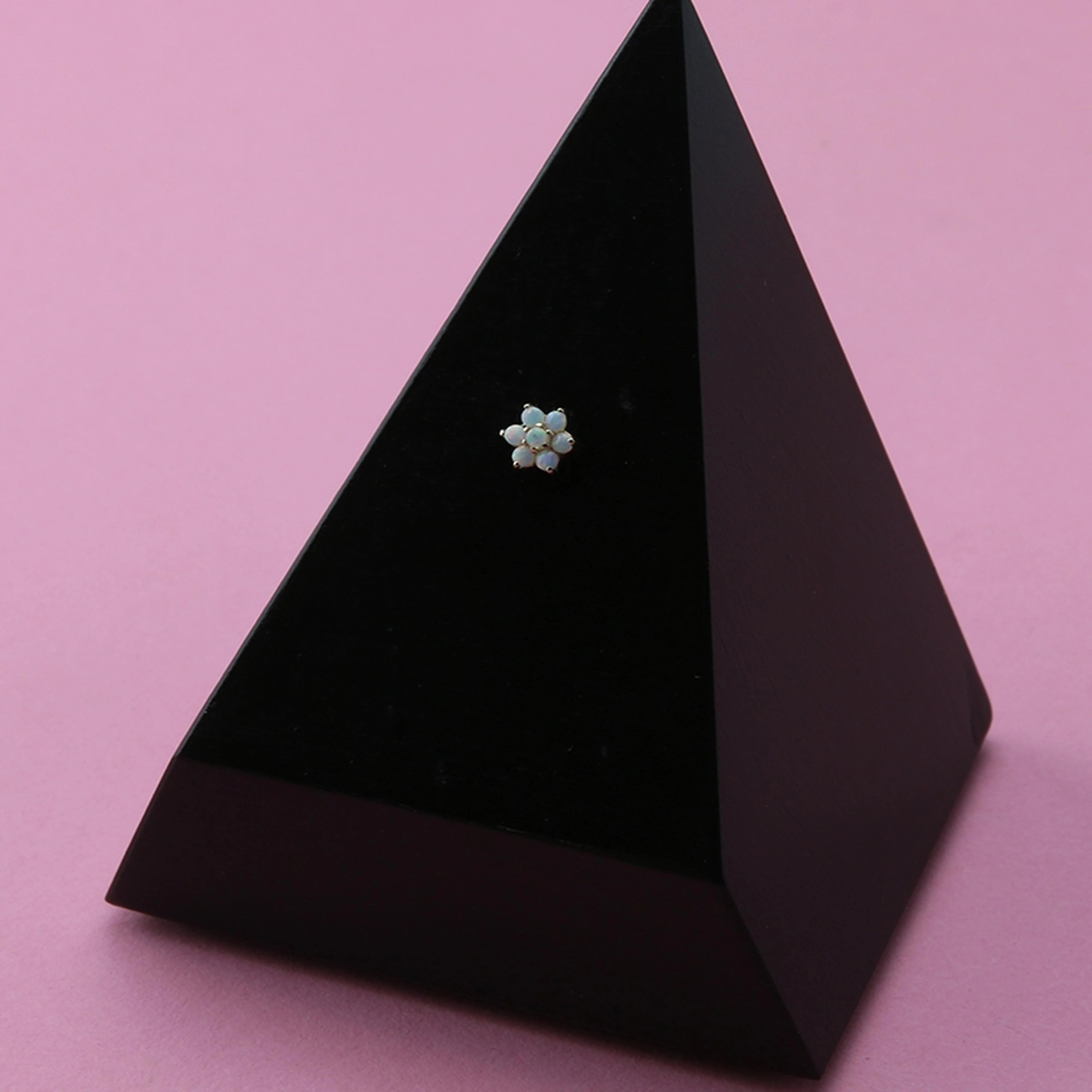 Opalite 14kt Gold Flower Threadless Top - Image 3