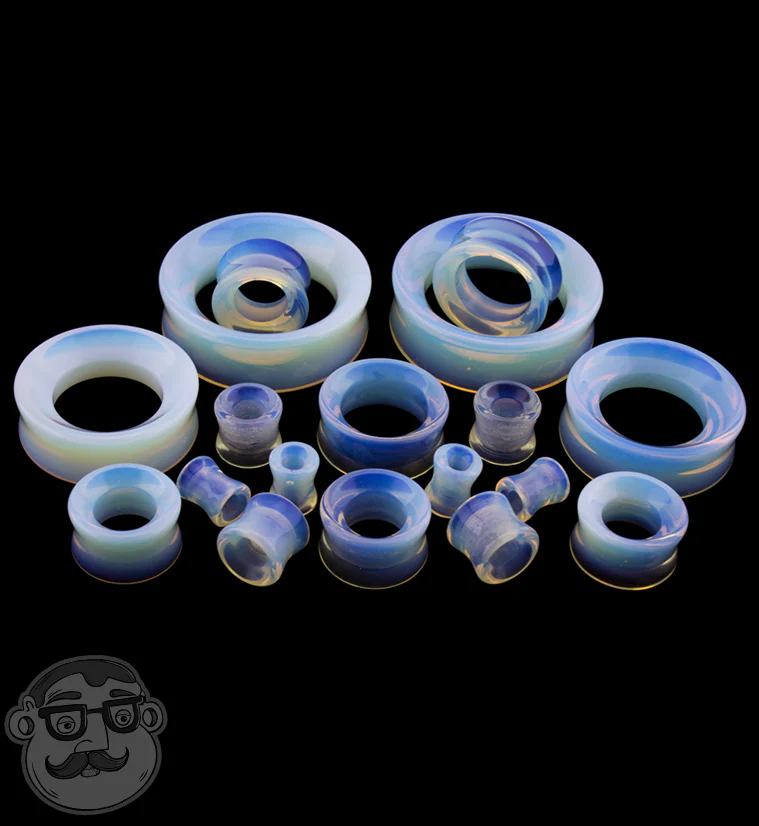 Opalite Glass Double Flare Tunnels - Image 3