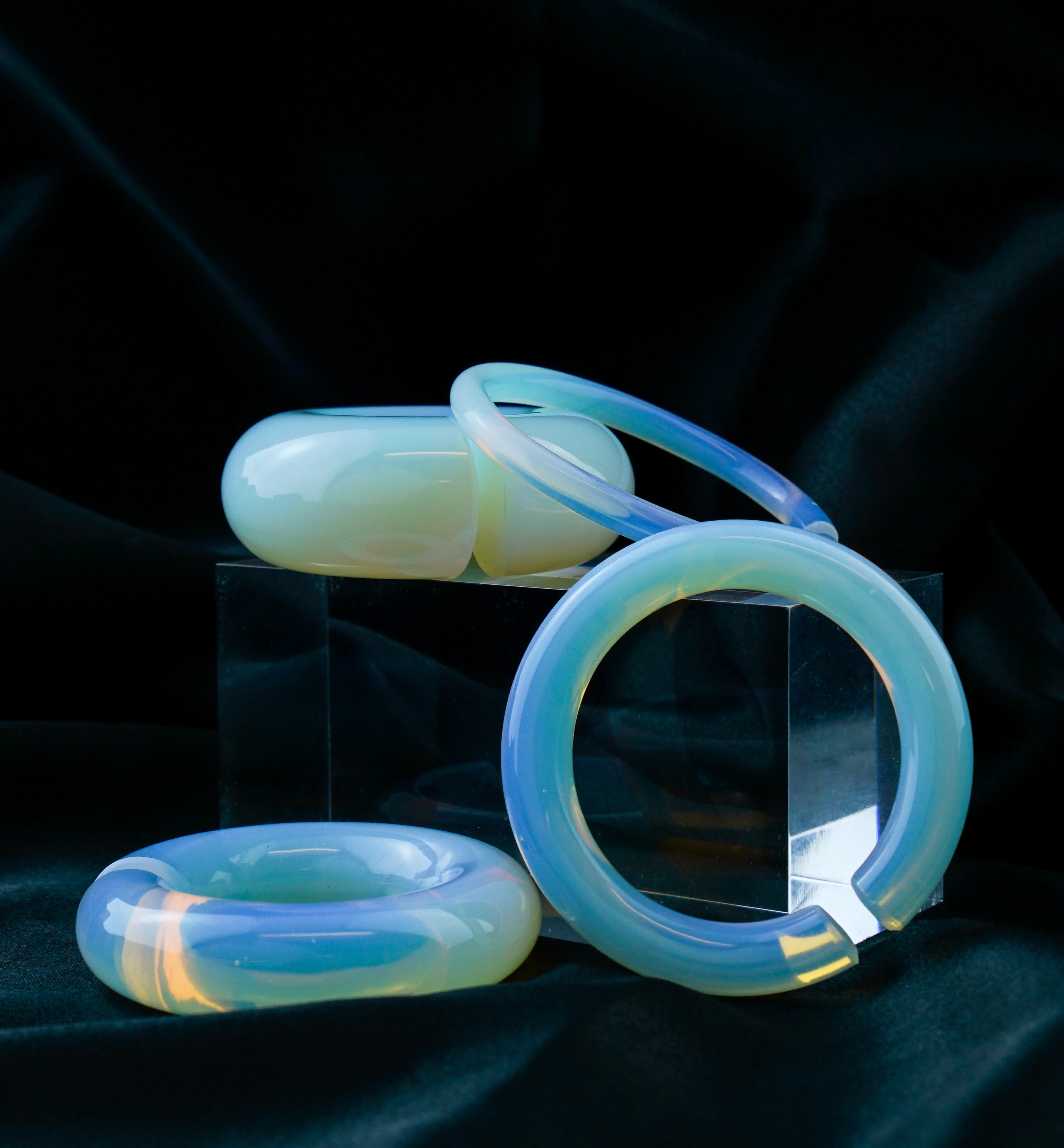 Opalite Glass Hoop Plugs - Image 2