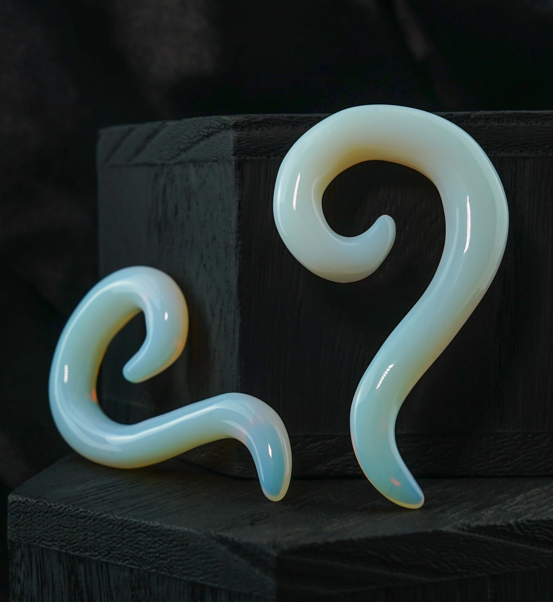 Opalite Glass Tail Spirals - Image 2