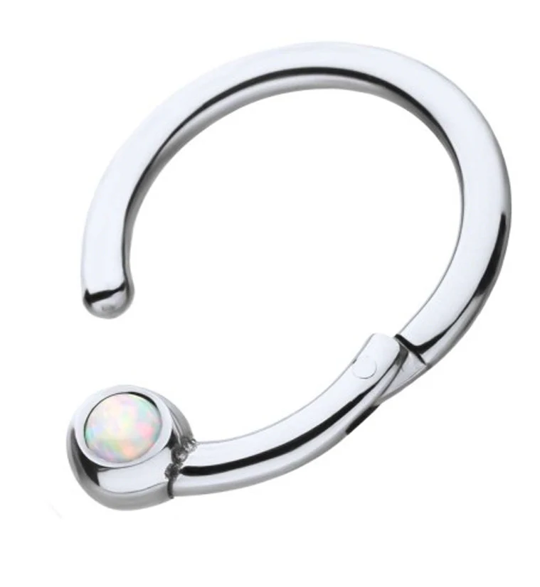 Opalite Titanium Hinged Segment Captive Ring - Image 2