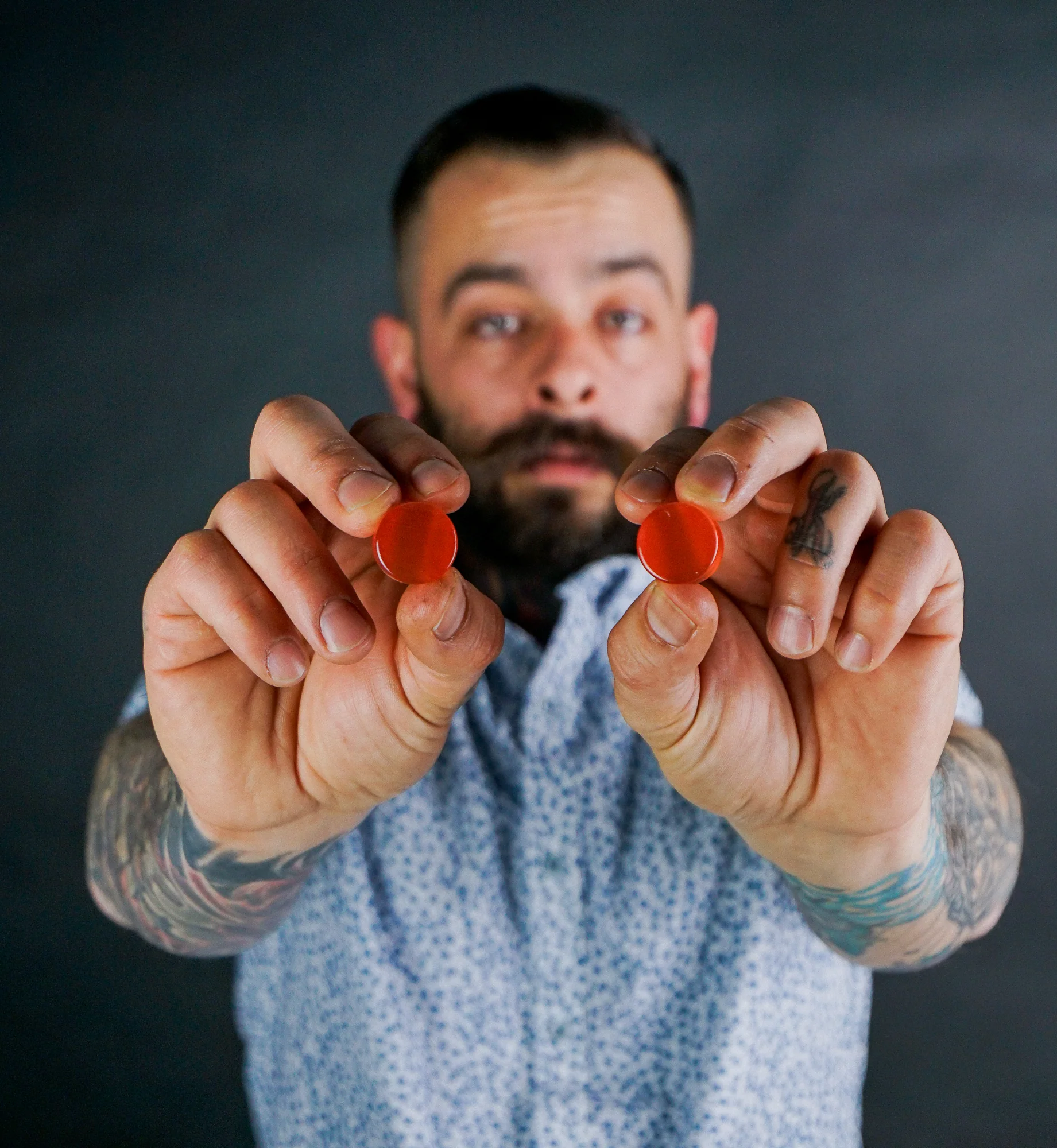 Orange Cat's Eye Glass Plugs - Image 7