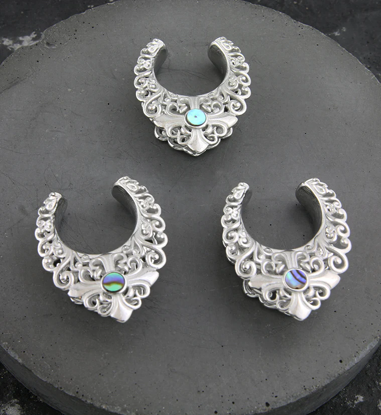Ornate Abalone Stainless Steel Saddles - Image 3
