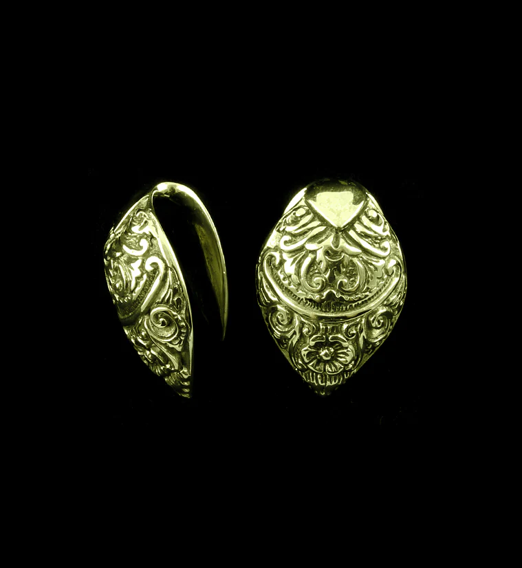 Ornate Brass Ear Weights - Image 2