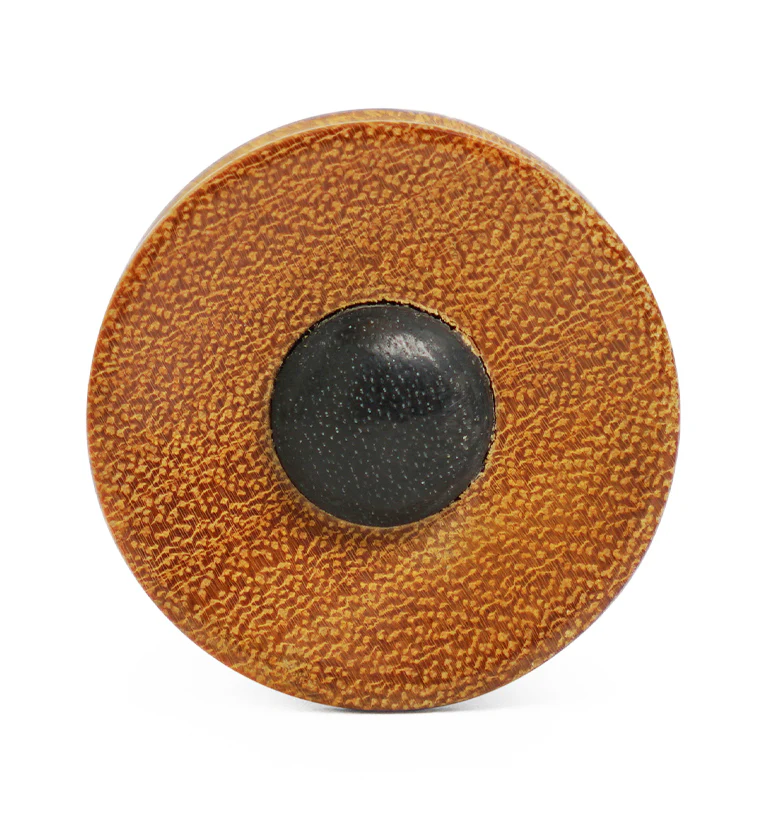 Osage Orange Wood Plugs with Areng Wood Dome Inlay - Image 4