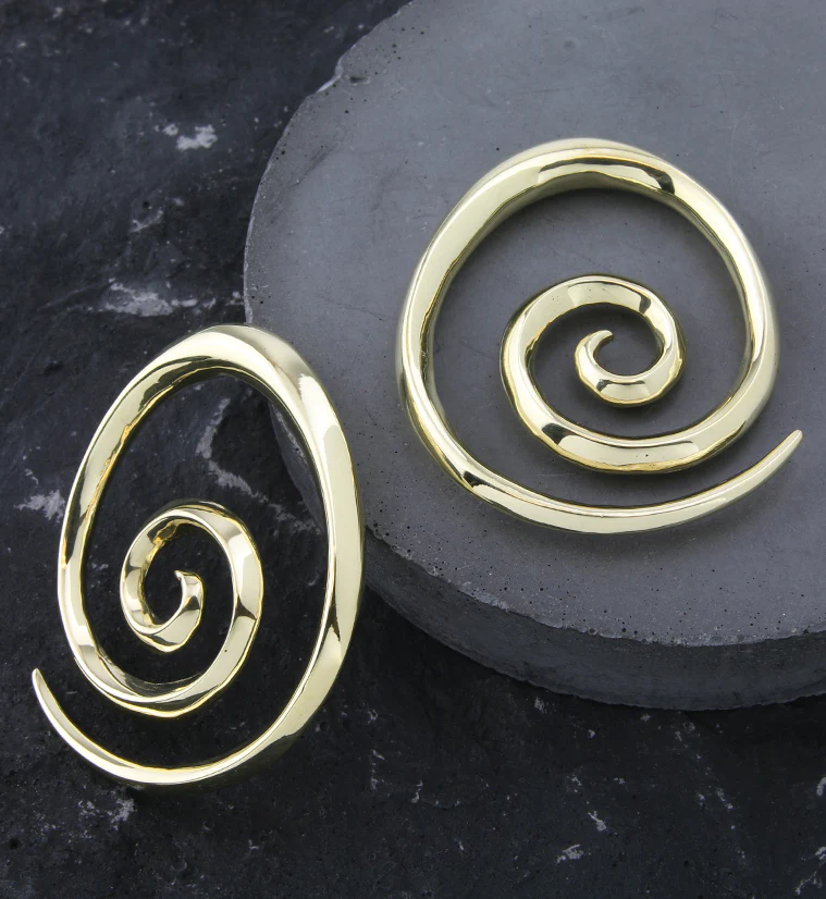 Oviform Spiral Brass Ear Weights - Image 2