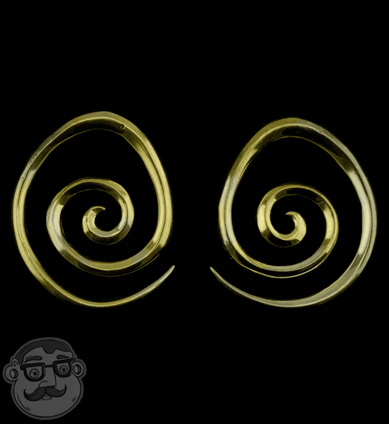 Oviform Spiral Brass Ear Weights - Image 3