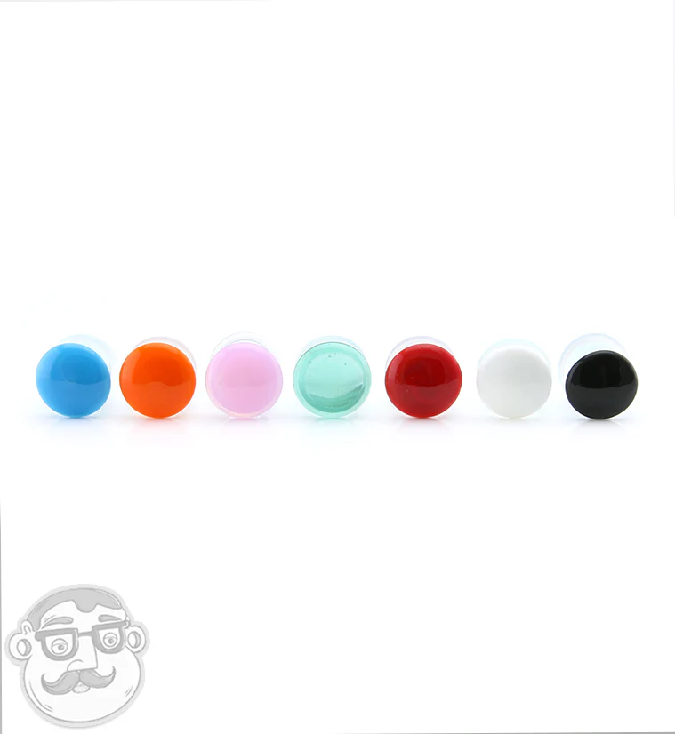 Peach Color Front Single Flare Glass Plugs - Image 3