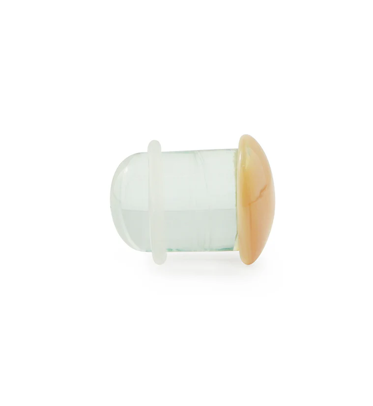 Peach Color Front Single Flare Glass Plugs - Image 5